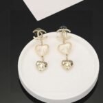 Chanel light gold heart heart earrings - Image 4