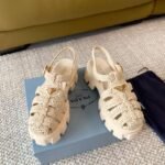 PRADA Monolith raffia straw sandals - Image 8