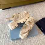 PRADA Monolith raffia straw sandals - Image 7