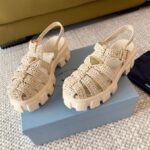 PRADA Monolith raffia straw sandals - Image 6