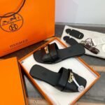 Hermès Kelly gold buckle slippers 1:1 version - Image 8