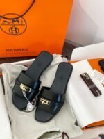 Hermès Kelly gold buckle slippers 1:1 version - Image 4