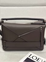 Loewe large shiny cow leather Puzzle Biker handbag, size: 33*14.7*21.5cm - Image 9