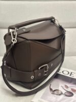 Loewe large shiny cow leather Puzzle Biker handbag, size: 33*14.7*21.5cm - Image 8