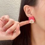 Chanel bow double C stud earrings