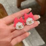 Chanel bow double C stud earrings - Image 6