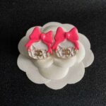 Chanel bow double C stud earrings - Image 3