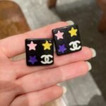 Chanel square star double C stud earrings - Image 9