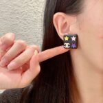 Chanel square star double C stud earrings - Image 7