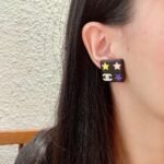Chanel square star double C stud earrings - Image 6