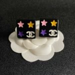 Chanel square star double C stud earrings - Image 2