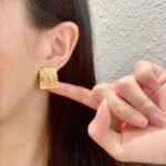 Saint Laurent classic letter stud earrings