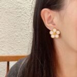 Chanel Camellia double C stud earrings - Image 8