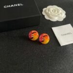 Chanel colorful double C stud earrings - Image 5