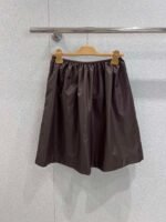 miumiu New Autumn/Winter Brown Satin Elastic Waist Midi Skirt - Image 8