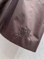 miumiu New Autumn/Winter Brown Satin Elastic Waist Midi Skirt - Image 3