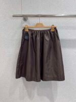 miumiu New Autumn/Winter Brown Satin Elastic Waist Midi Skirt - Image 2
