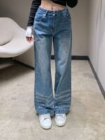 Alexander Wang 25FW Autumn/Winter New Arrival: Letter Rhinestone Wide-Leg Jeans