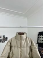 Moncler Fall/Winter New Arrivals New BONNELLES satin fabric women’s short down jacket Color: Champagne gold - Image 17