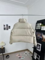 Moncler Fall/Winter New Arrivals New BONNELLES satin fabric women’s short down jacket Color: Champagne gold - Image 15