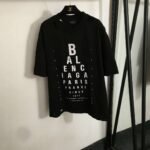 Balenciaga distressed-style T-shirt with eye chart letter print and loose fit. - Image 5