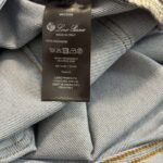 Loro Piana New logo embroidered back pocket leather label decoration fashionable versatile denim trousers - Image 3