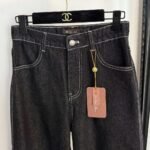 Loro Piana High-waisted straight-leg denim trousers with embroidered logo and leather patch on the back pocket - Image 11