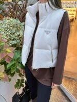 PRADA New autumn/winter down vest/jacket with classic triangular logo embellishment