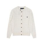 Ralph Lauren 12-color classic small logo embroidered seven-button cable knit cardigan - Image 20