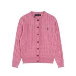 Ralph Lauren 12-color classic small logo embroidered seven-button cable knit cardigan - Image 11
