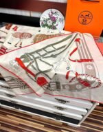 Hermès high-end scarf material: 30% silk + 70% velvet Size: 140x140cm - Image 5