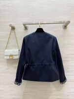 DIOR Autumn/Winter new collection, round neck, fitted waist trench coat with classic bee embroidery logo. - Image 8