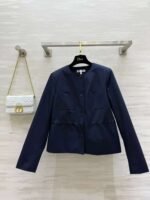 DIOR Autumn/Winter new collection, round neck, fitted waist trench coat with classic bee embroidery logo. - Image 7