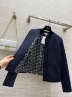 DIOR Autumn/Winter new collection, round neck, fitted waist trench coat with classic bee embroidery logo. - Image 5