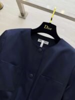 DIOR Autumn/Winter new collection, round neck, fitted waist trench coat with classic bee embroidery logo. - Image 2