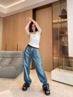 LOEWE knitted vest embroidery original black white