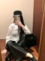 LOEWE Shirt embroidery logo black white