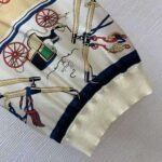 Hermès Silk Twill Short Sleeve T-Shirt Knit Top - Image 9