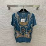 Hermès Silk Twill Short Sleeve T-Shirt Knit Top - Image 4