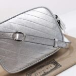 GUCCI Silver Shoulder Bag Genuine Leather 21×15.5x5cm - Image 6