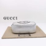 GUCCI Silver Shoulder Bag Genuine Leather 21×15.5x5cm - Image 5