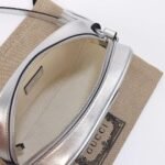 GUCCI Silver Shoulder Bag Genuine Leather 21×15.5x5cm - Image 3