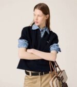 miumiu plaid patchwork polo shirt T-shirt - Image 11