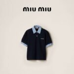 miumiu plaid patchwork polo shirt T-shirt - Image 9