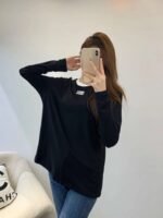 miumiu embroidered bottoming shirt