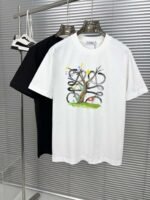 Loewe printed T-shirt for men and women couples pure cotton 280g high quality T-shirt - Image 6