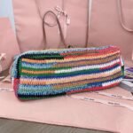 miumiu rainbow woven bag pure handmade advanced version 40x34x16cm - Image 9