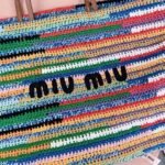 miumiu rainbow woven bag pure handmade advanced version 40x34x16cm - Image 8