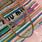 miumiu rainbow woven bag pure handmade advanced version 40x34x16cm - Image 6