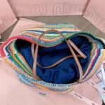 miumiu rainbow woven bag pure handmade advanced version 40x34x16cm - Image 4